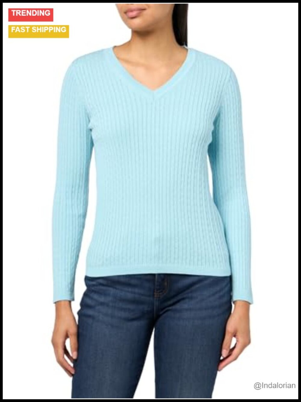 Cable Knit V-Neck Long Sleeve Pullover Sweater